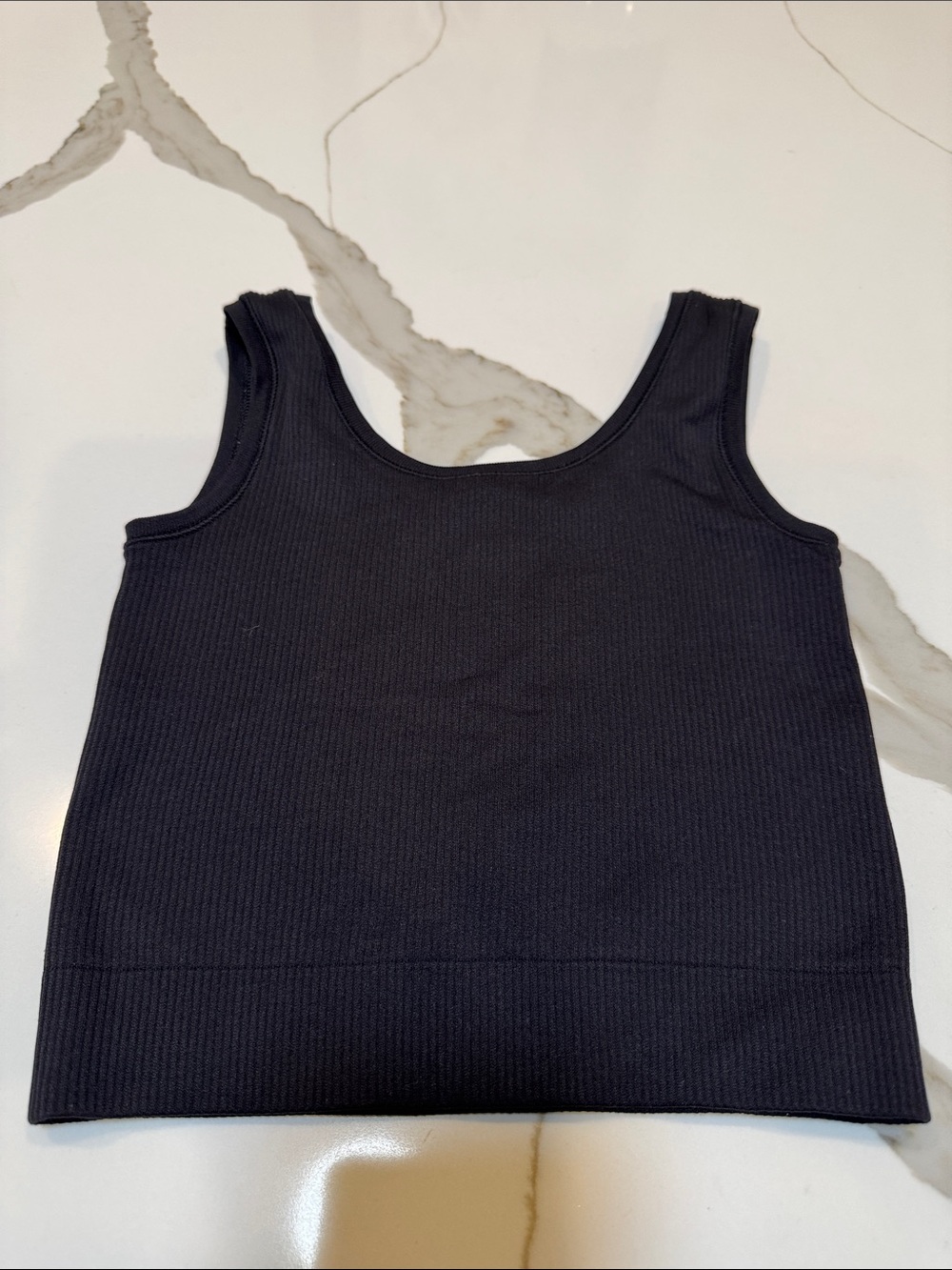 Athleta Girls Ribbed Tank Top - Black Small